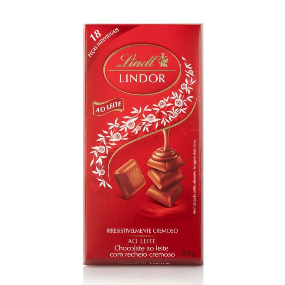 Chocolate Lindt Lindor Milk Com Recheio Cremoso Com 100g