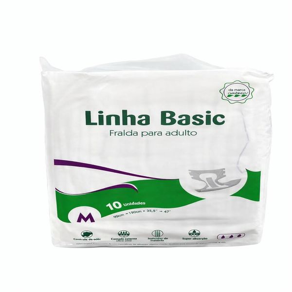 Linha Basic Fraldas para Adulto M 10 Unidades