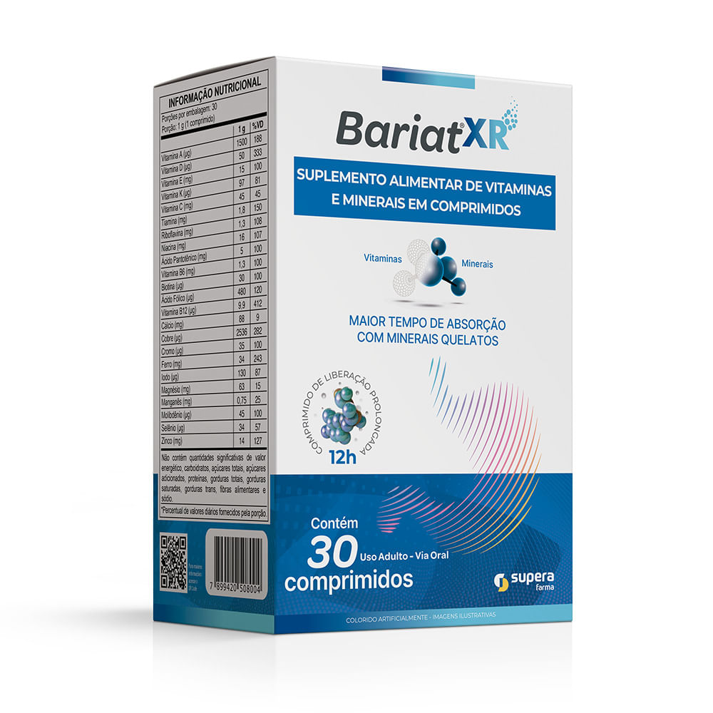 Suplemento Alimentar Bariat Xr Supera 30 Comprimidos