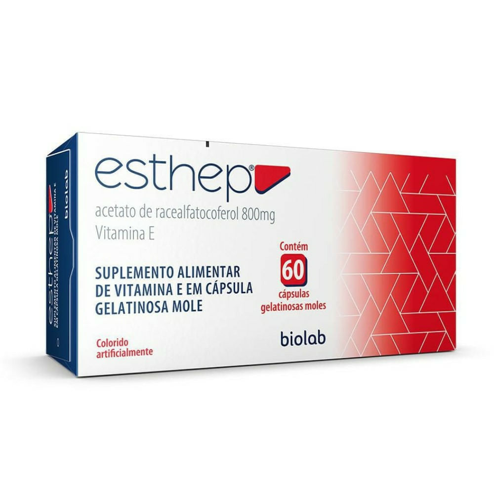 Suplemento Alimentar Esthep Vitamina E 800mg Biolab 60 Cápsulas