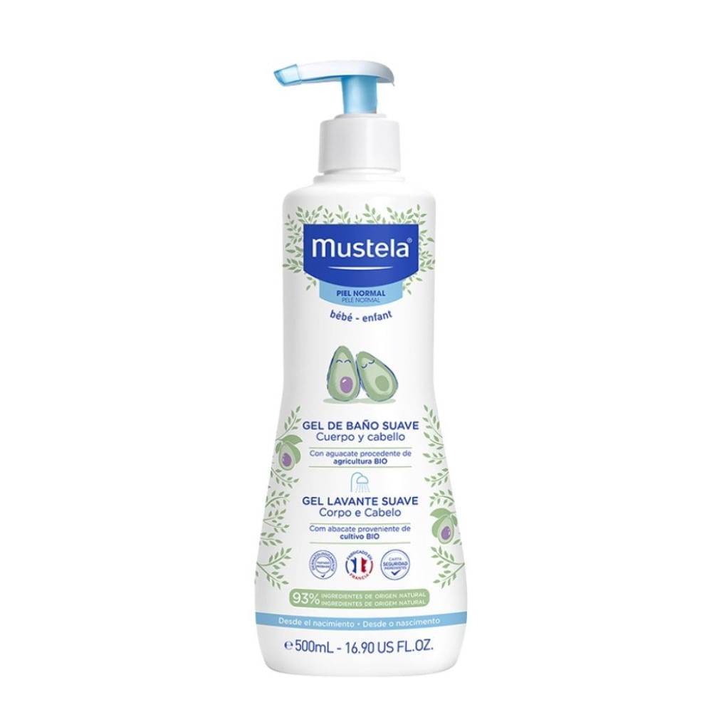 Gel De Banho Mustela Lavante Suave Corpo e Cabelo 500ml