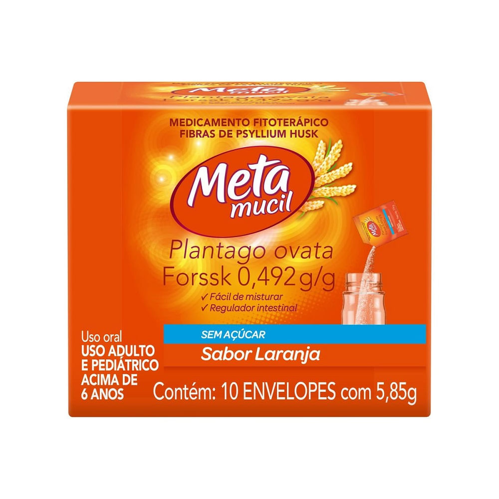 Metamucil laranja 5,85g 10 saches