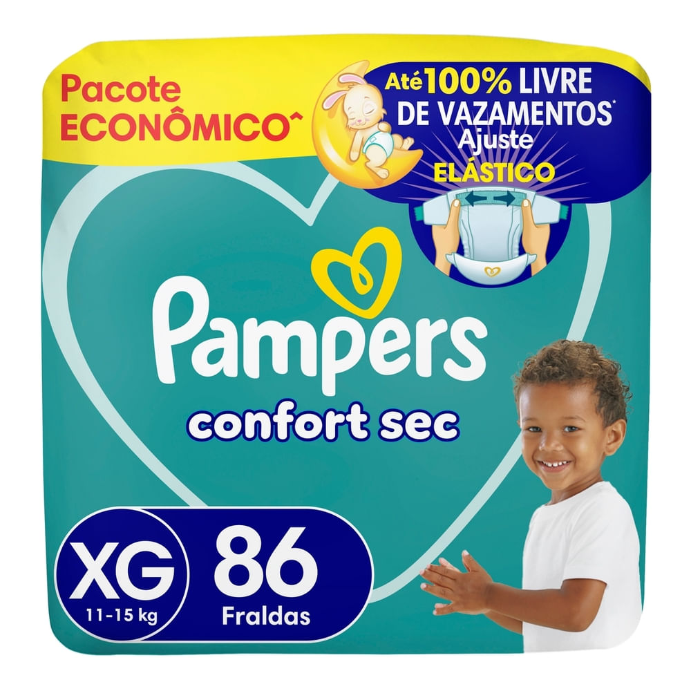 Fralda Pampers Confort Sec XG 82 Unidades