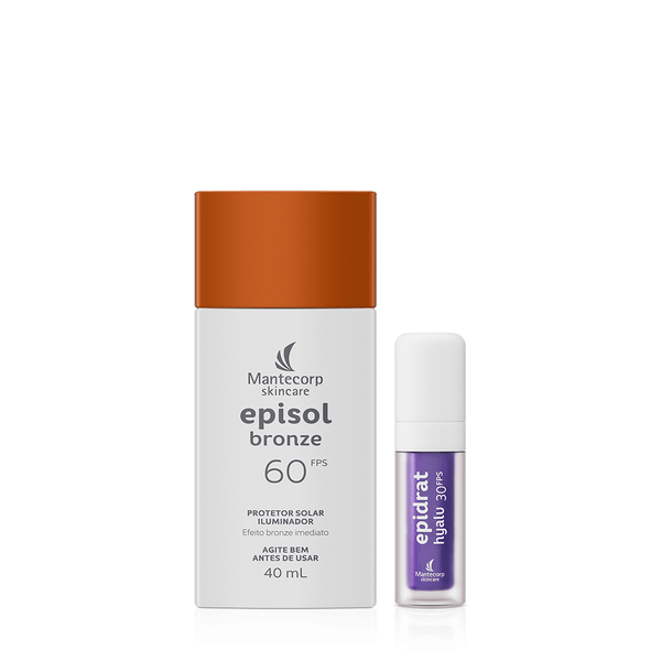 Kit Protetor Solar Iluminador Episol Bronze FPS 60 + Lip Oil Berry FPS 30
