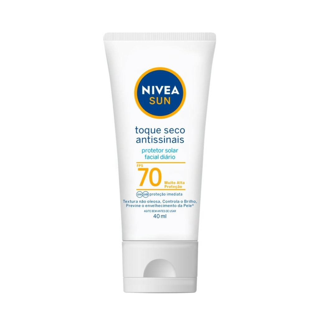 Protetor Solar Facial Nivea Sun Toque Seco Antissinais FPS70 40ml