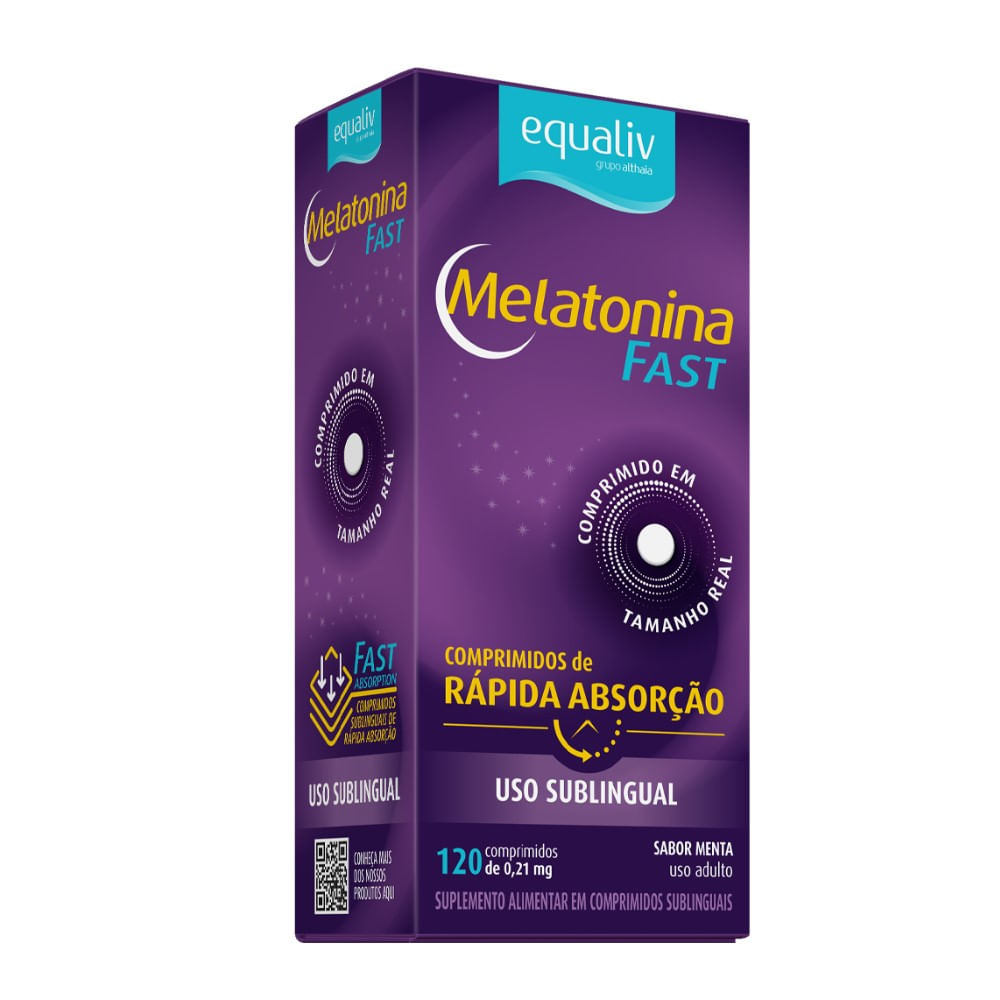 Suplemento Alimentar Equaliv Melatonina Fast 0,21mg 120 Comprimidos Sublingual