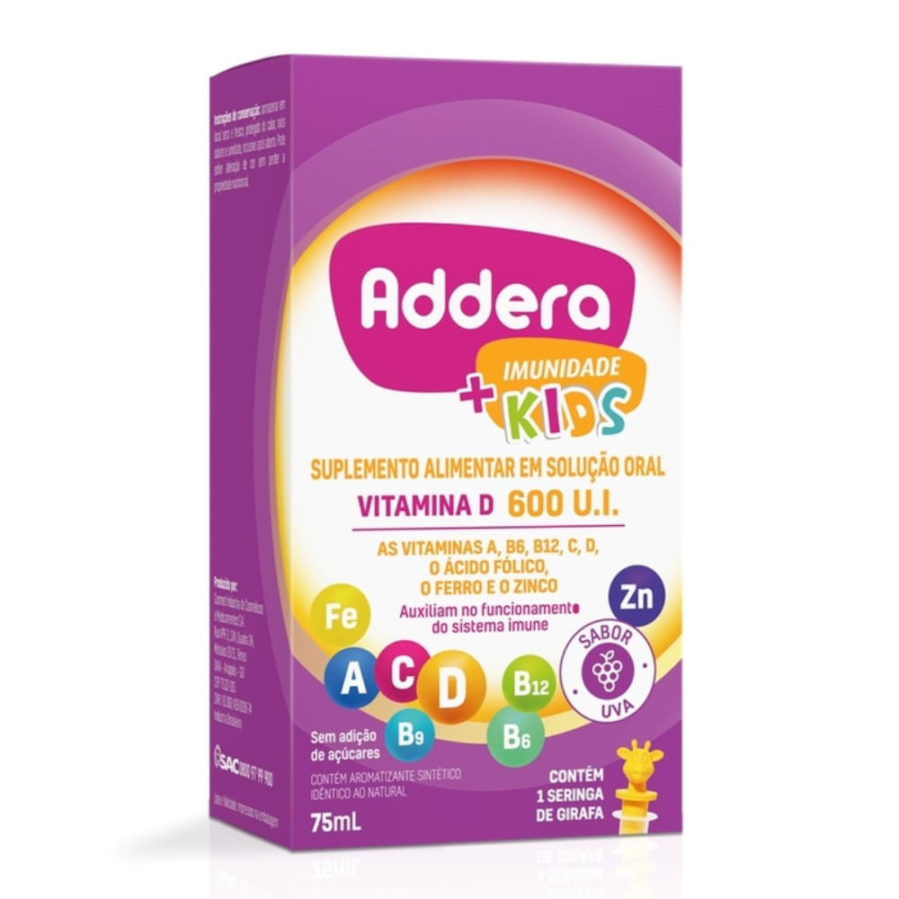 Suplemento Alimentar Addera Imunidade Kids 600UI 75ml