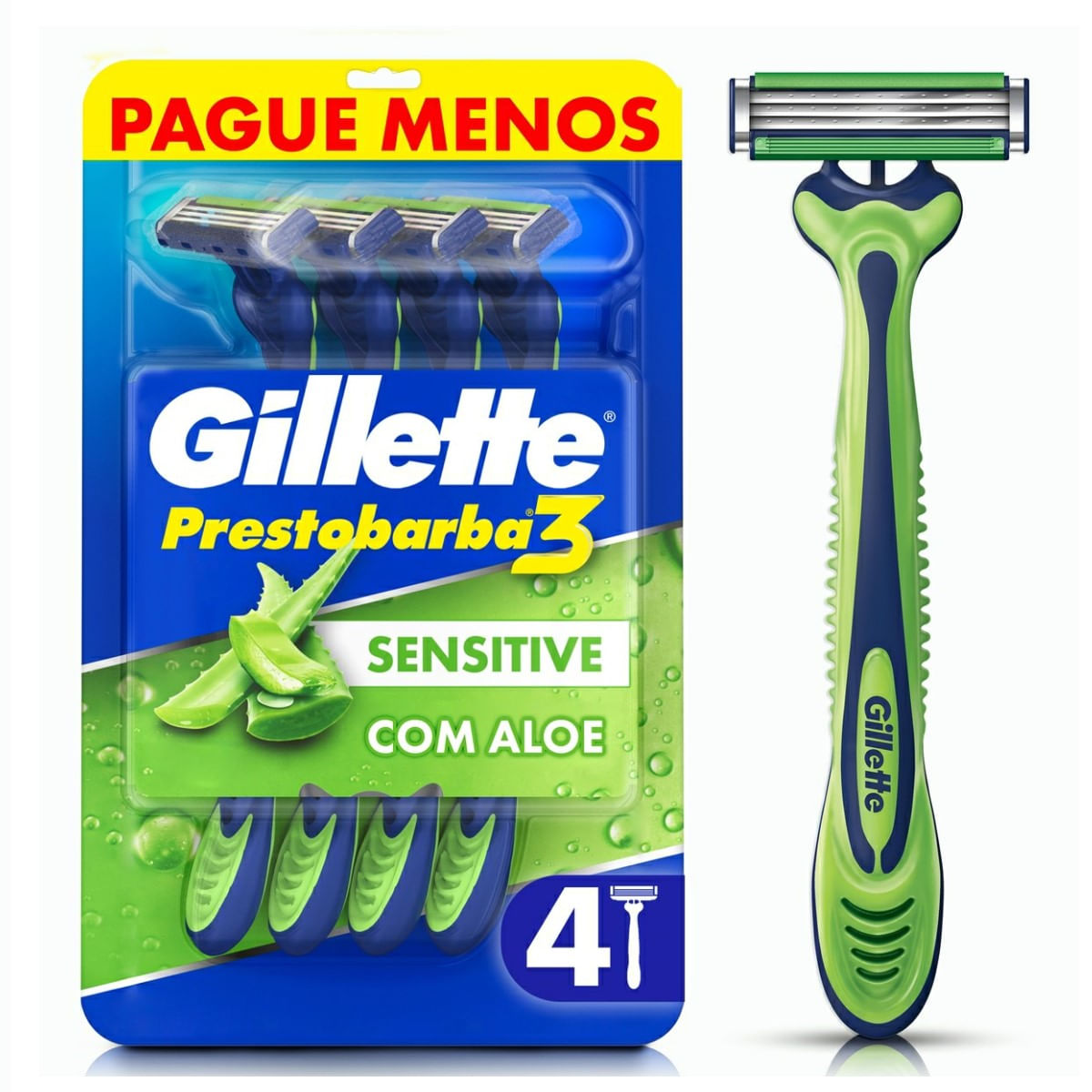 Aparelho De Barbear Gillette Prestobarba3 Sensitive 4 Unidades