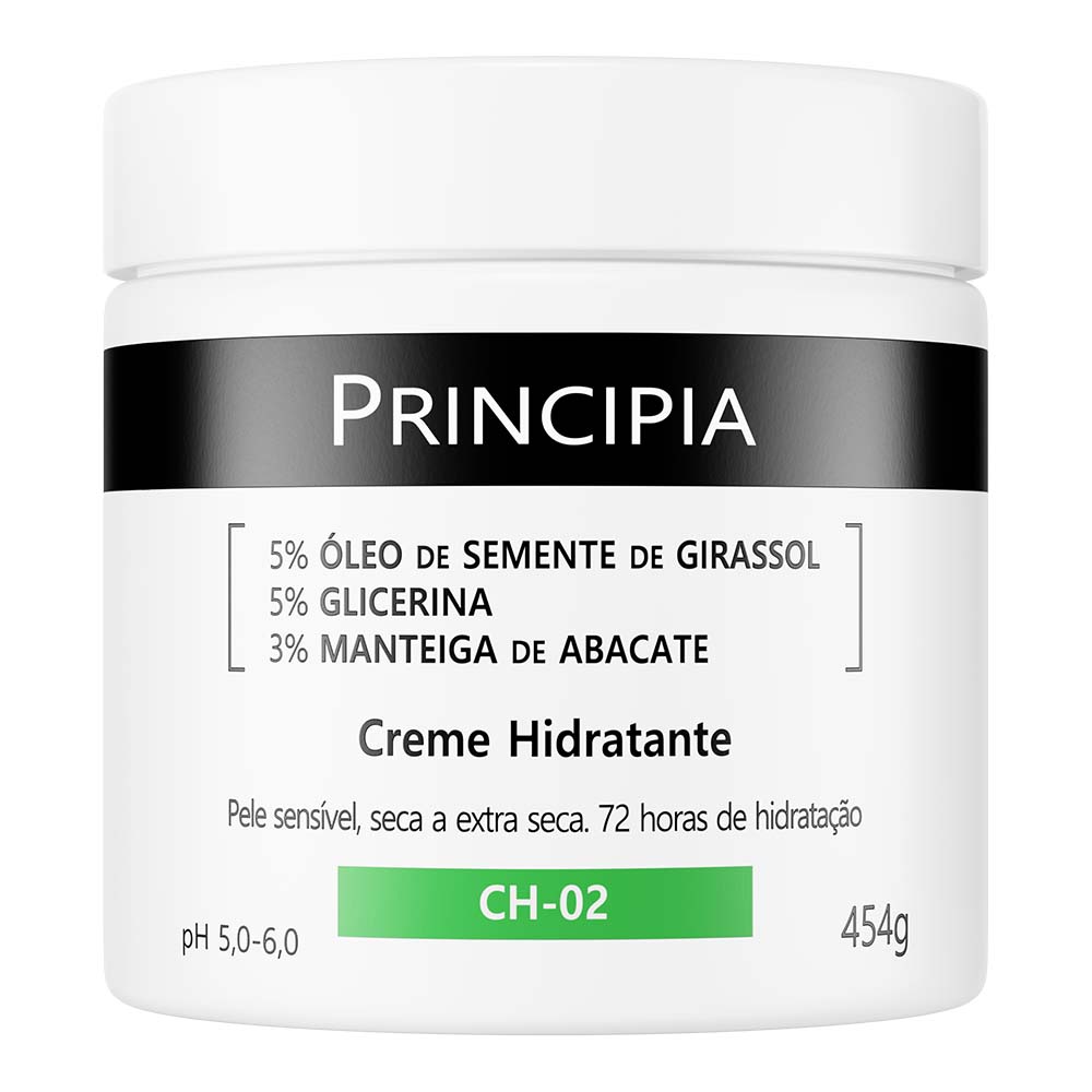 Creme Hidratante pele Sensível, Seca a Extra seca Principia CH-02 454g