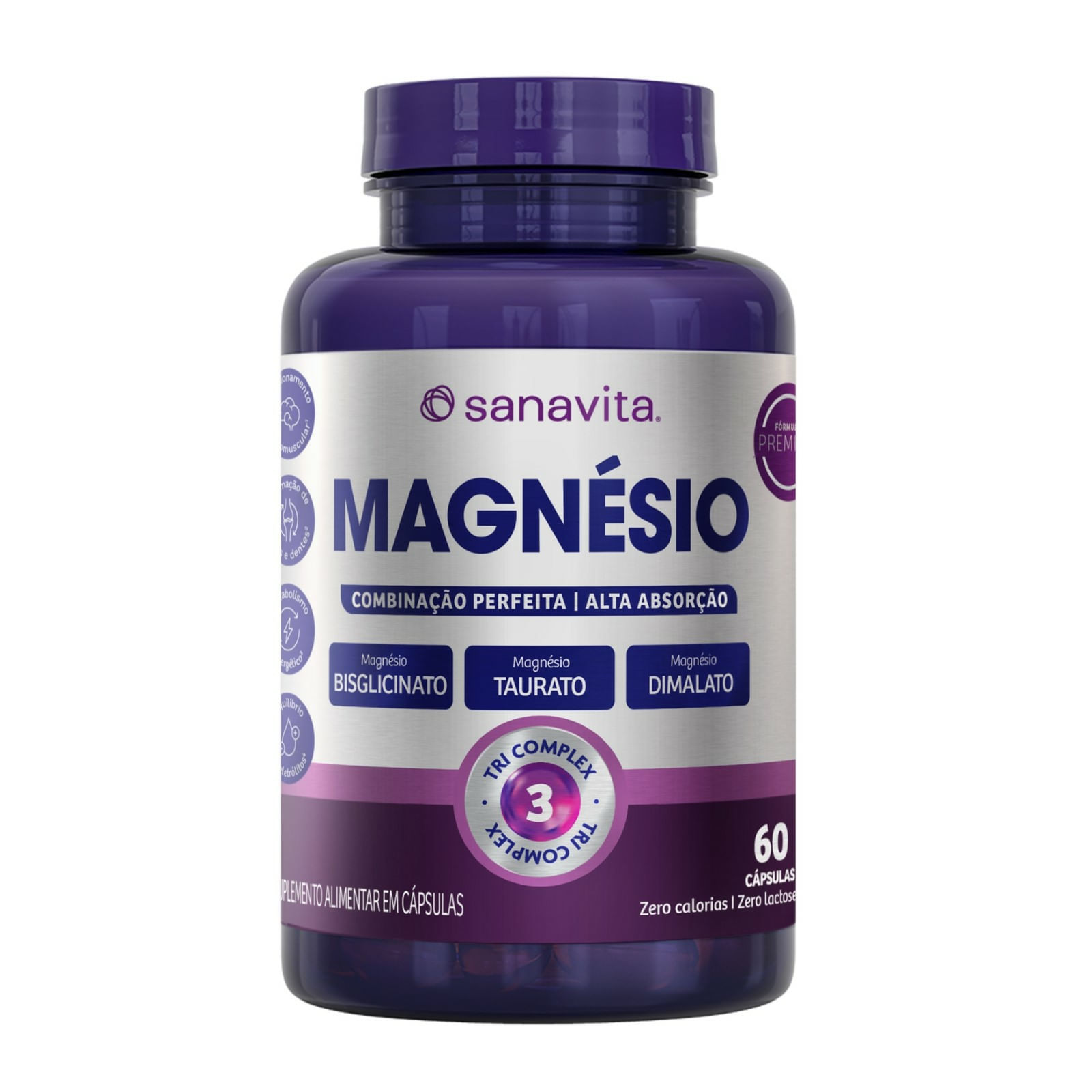 Magnésio Tri Complex Sanavita 60 Cápsulas