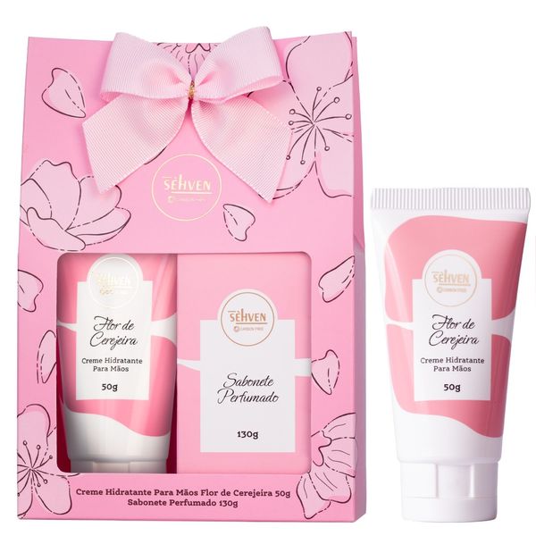 Kit Sehven Flor de Cerejeira Creme Hidratante para Mãos 50g + Sabonete Perfumado 130g