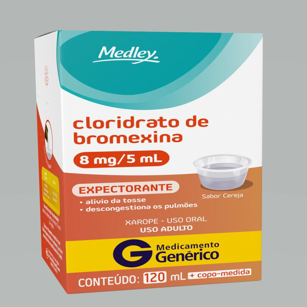 Cloridrato de Bromexina 8mg/5ml Medley Xarope 120ml + Copo Medida
