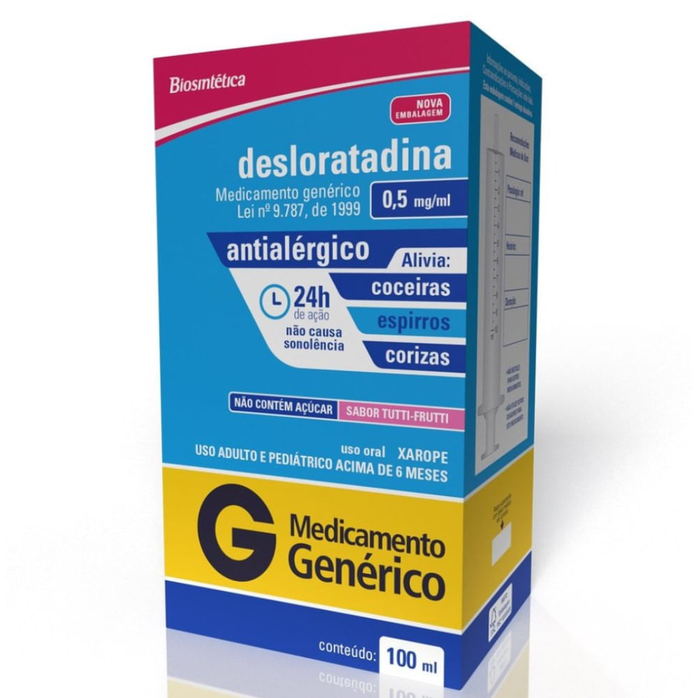 Desloratadina 0,5mg Biosintética 100ml Xarope