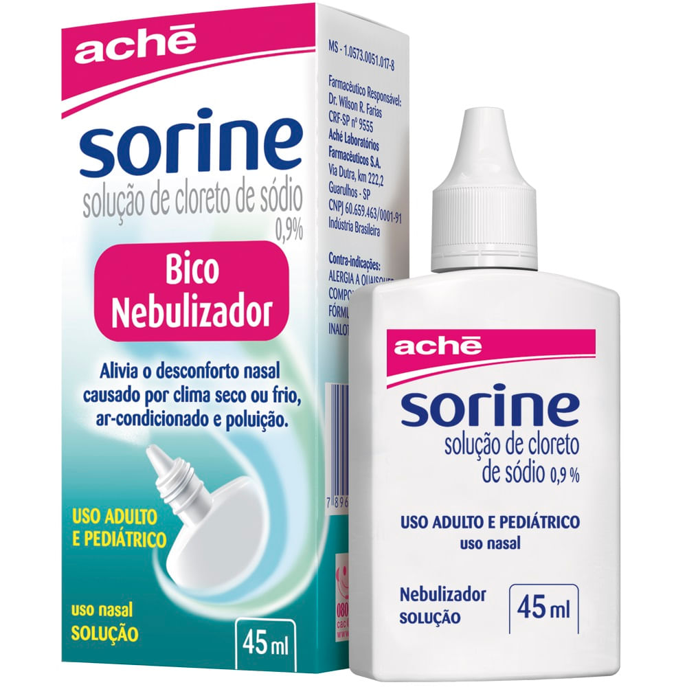Sorine Nebulizador Ach&eacute; 45ml Solu&ccedil;&atilde;o