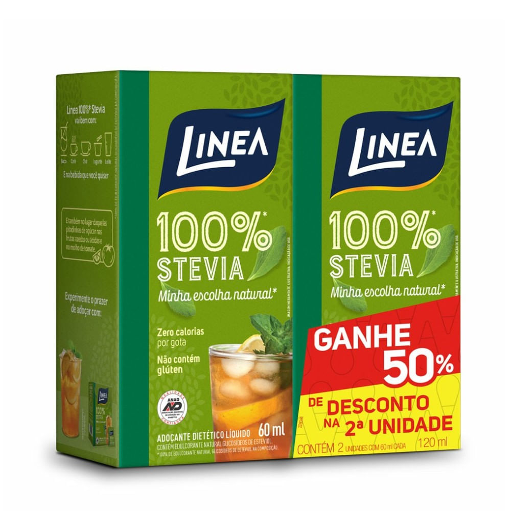 Adoçante Líquido Linea Stevia 2 Unidades De 60ml Cada