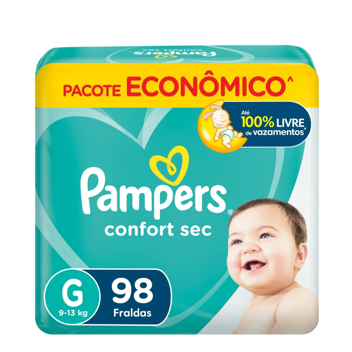 Fralda Pampers Confort Sec G 98 Unidades
