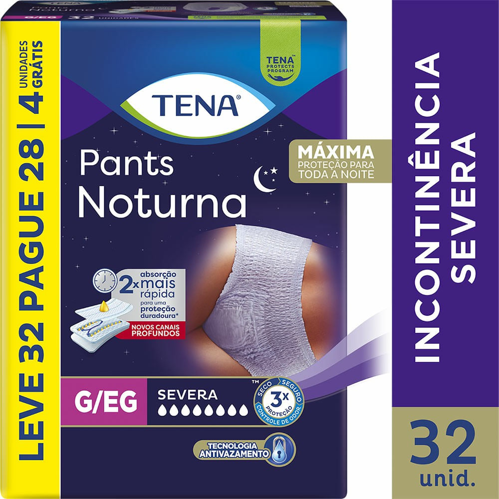 Roupa Íntima Tena Pants Noturna G/EG 32 Unidades