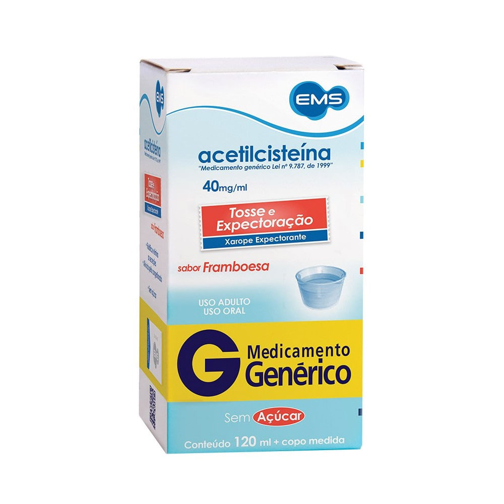 Acetilciste&iacute;na 40mg/ml Xarope Adulto 120ml Ems Gen&eacute;rico