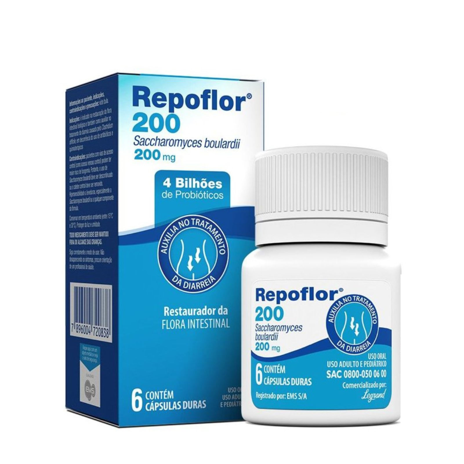 Repoflor 200mg Probiótico Legrand 6 Cápsulas Duras