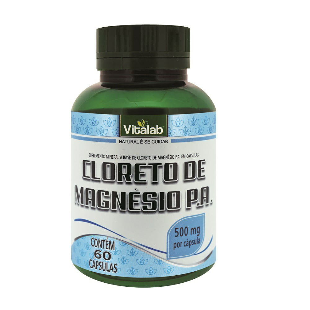 Cloreto De Magn&eacute;sio 500mg Vitalab 60 C&aacute;psulas