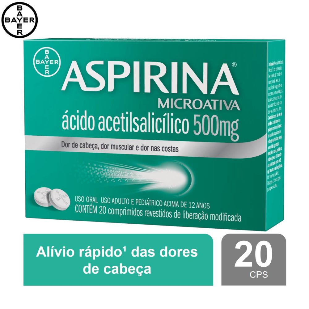 Aspirina MicroAtiva Bayer 20 comprimidos