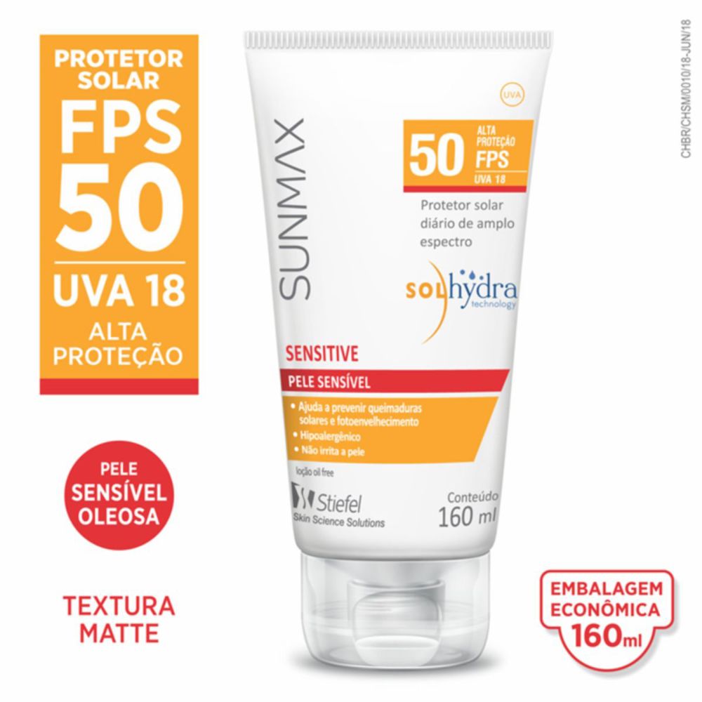 Protetor Solar Sunmax Sensitive Fps50 160ml - Drogaria Venancio