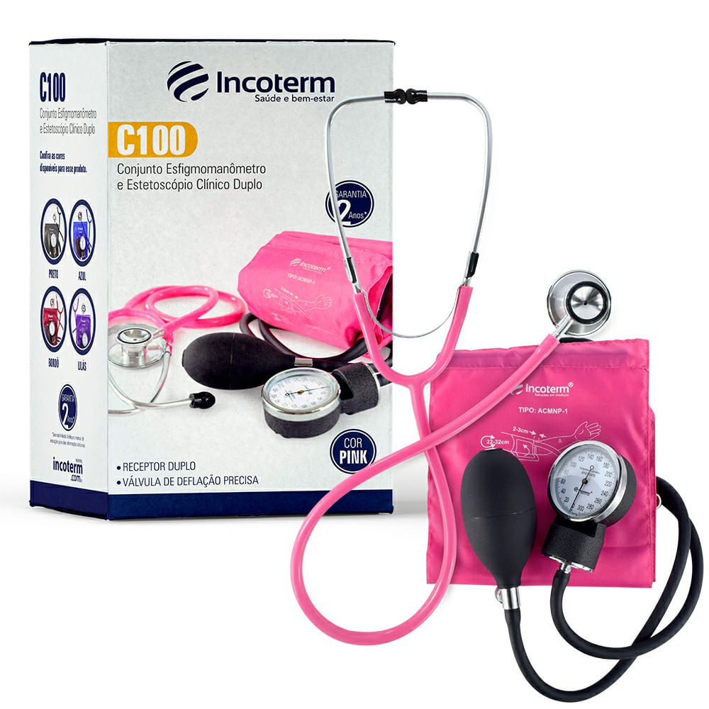 Esfigmomanometro Incoterm + Estetoscopio Pink C100