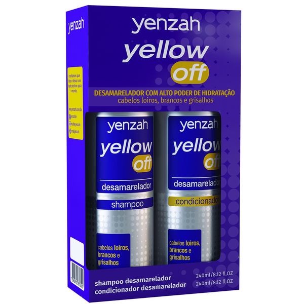 Kit Yenzah Shampoo Yellow Off Desamarelador 240ml + Condicionador Yellow Off Desamarelador 240ml