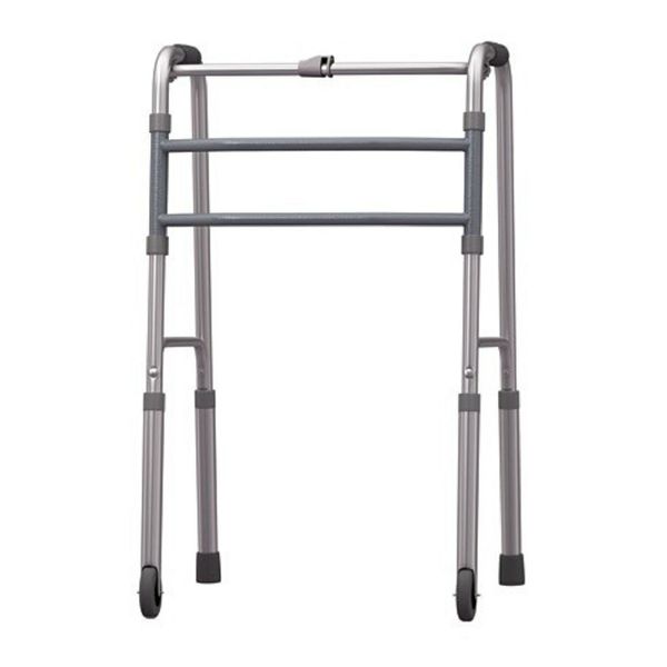 Andador Fixo Dobravel De Aluminio Com Rodas Bc1520 Mercur