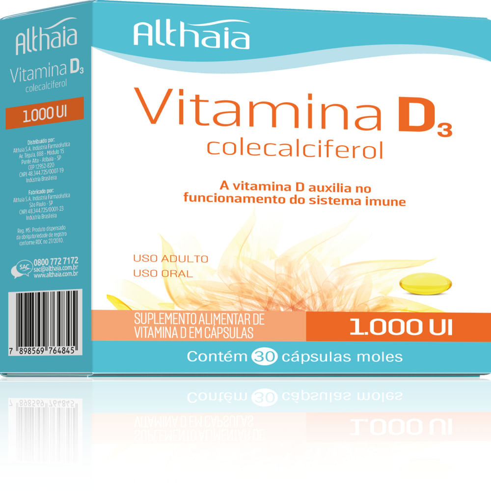 Vitamina D3 1000UI 30 C&aacute;psulas Moles