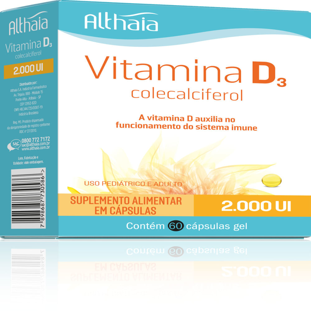 Vitamina D3 2000UI Althaia 60 C&aacute;psulas Gel