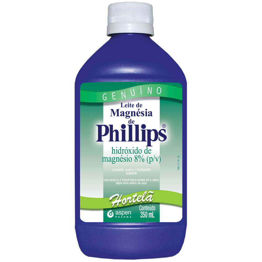 Leite Magn&eacute;sia Phillips Sabor Hortel&atilde; 350ml