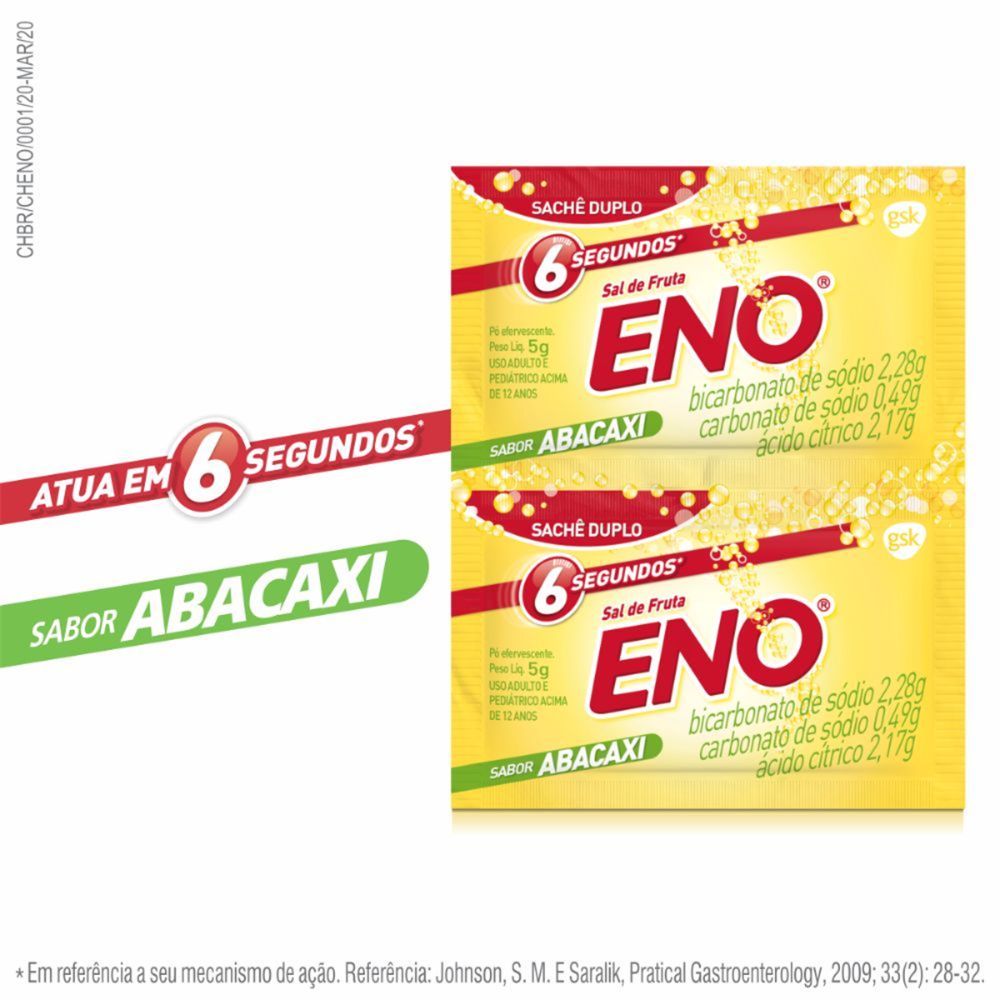Sal De Fruta Eno Abacaxi 2 Envelopes