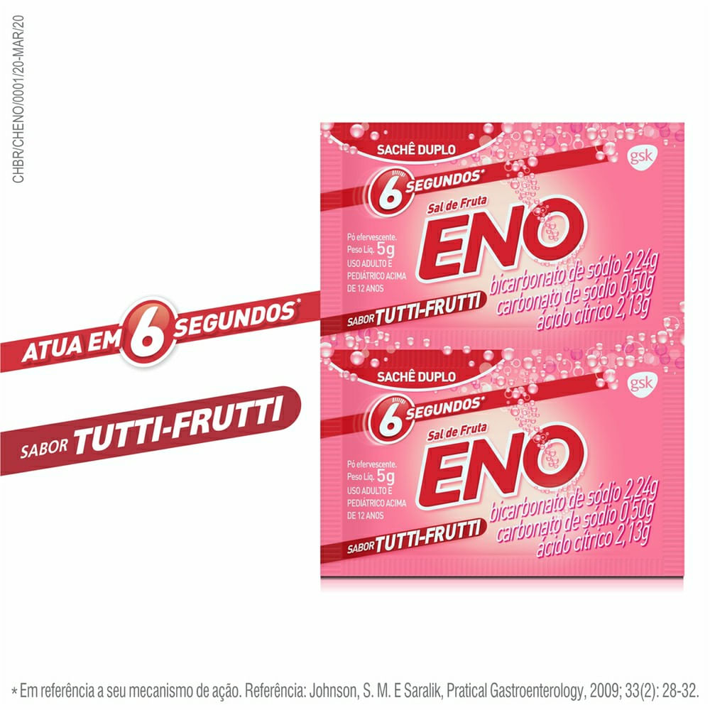 Sal De Fruta Eno Sabor Tutti Frutti 2 Sach&ecirc;s