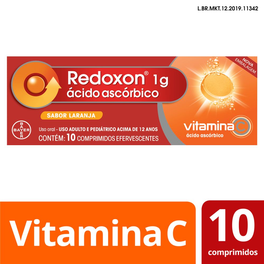 Redoxon 1g Bayer Laranja 10 Comprimidos Efervescentes