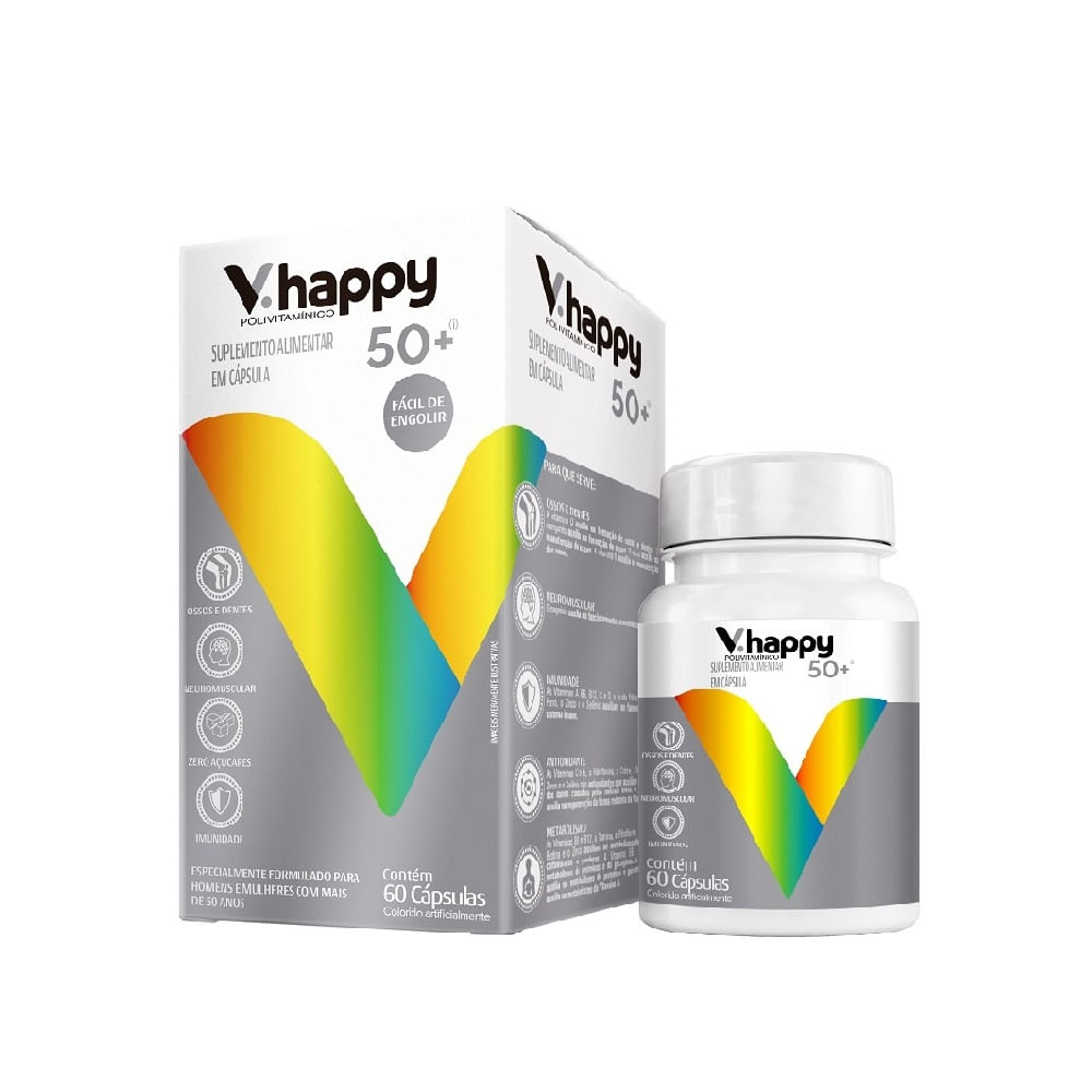 Suplemento Alimentar V. Happy 50+ Com 60 C&aacute;psulas