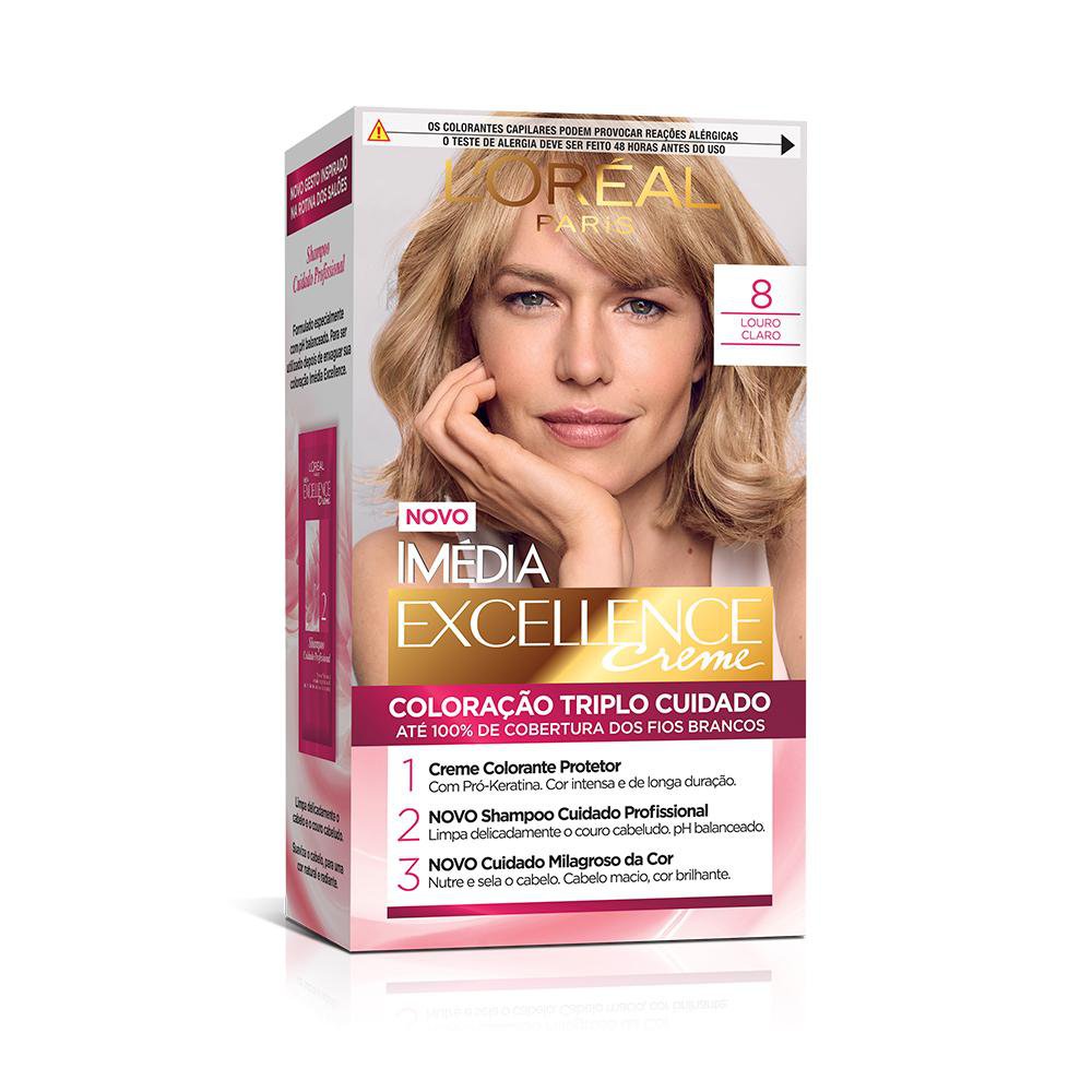 Tintura Loreal Imédia Excellence 8 - Louro Claro