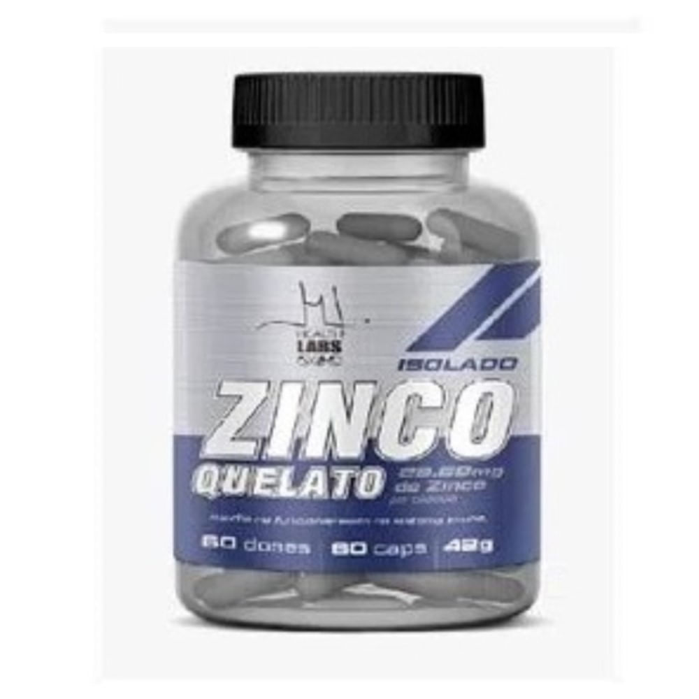Zinco Quelato Health Labs 42mg 60 C&aacute;psulas