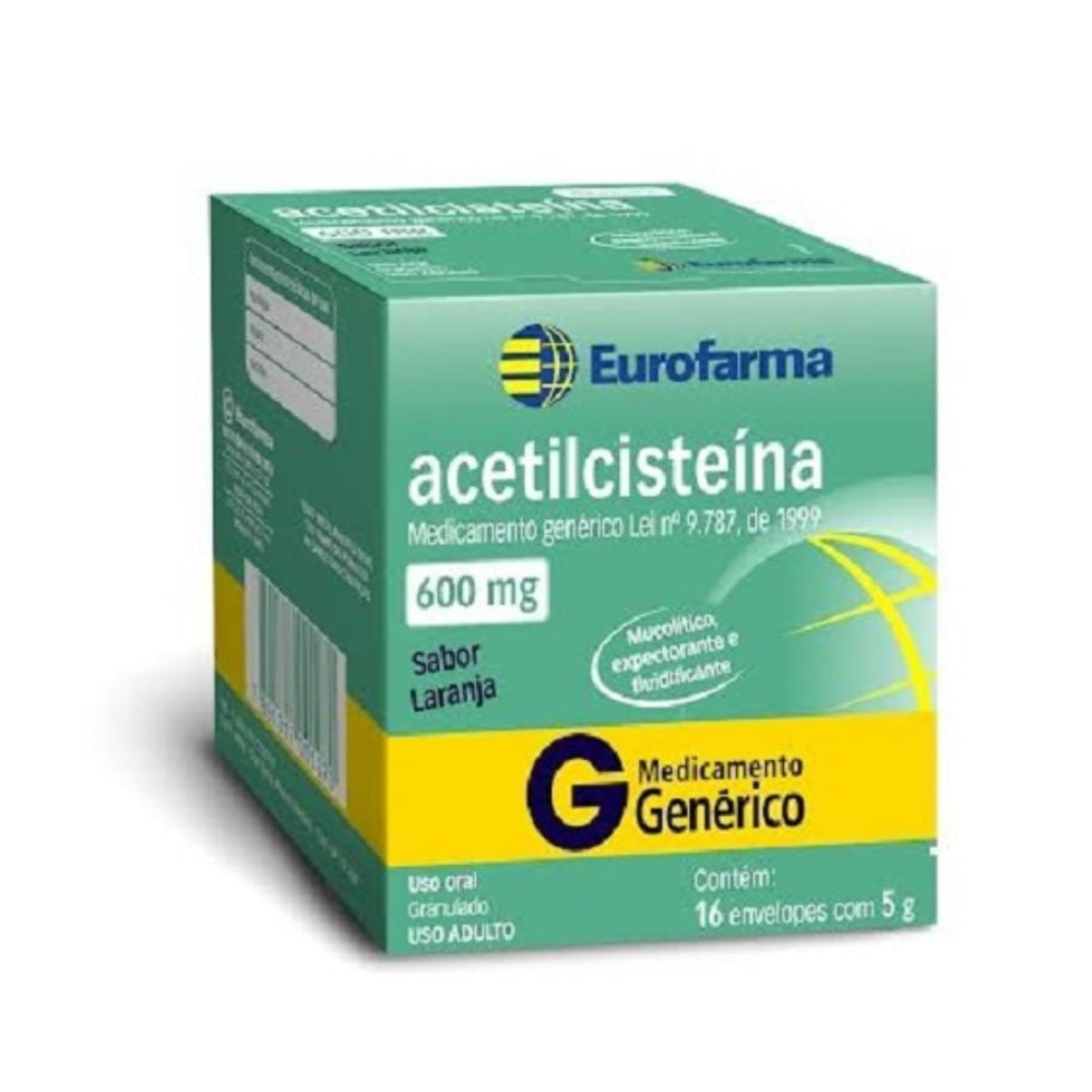 Acetilciste&iacute;na 600mg Eurofarma 16 Envelopes