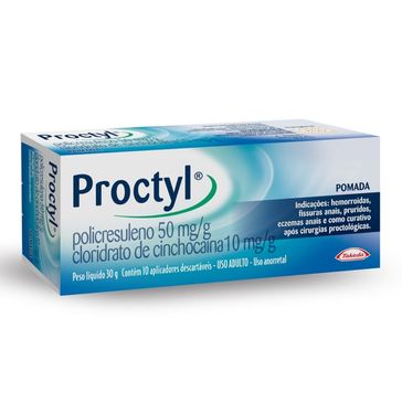 Proctyl Takeda Pomada Monodose 10x3g + 10 Aplicadores - Drogariavenancio