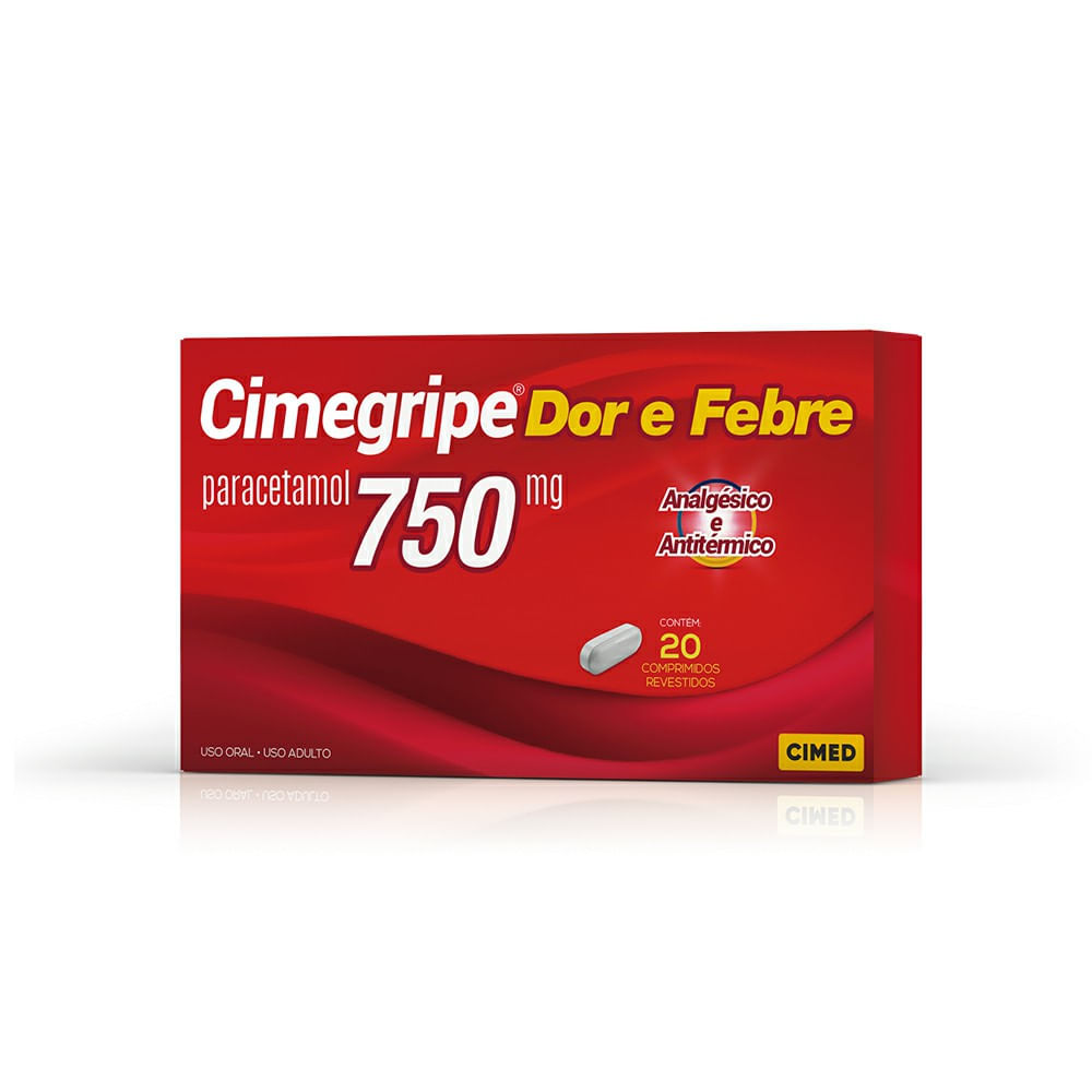 Cimegripe Dor e Febre 750mg Cimed 20 comprimidos