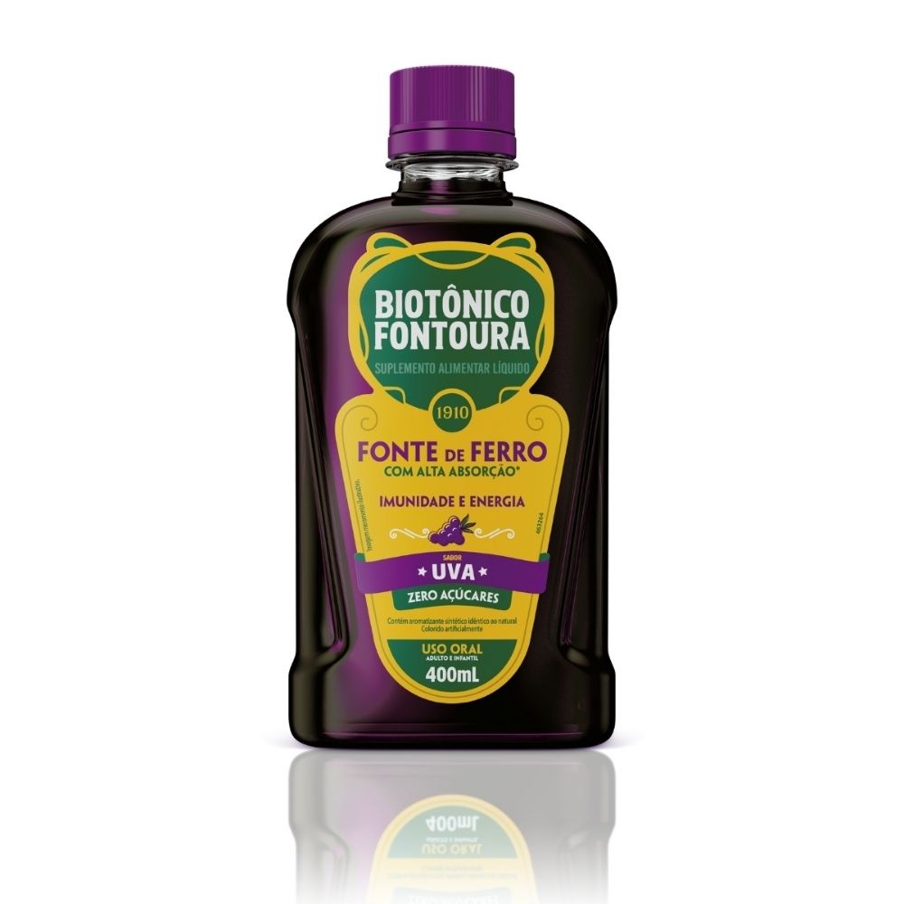 Biot&ocirc;nico Fontoura Suplemento de Ferro Sabor Uva 400ml