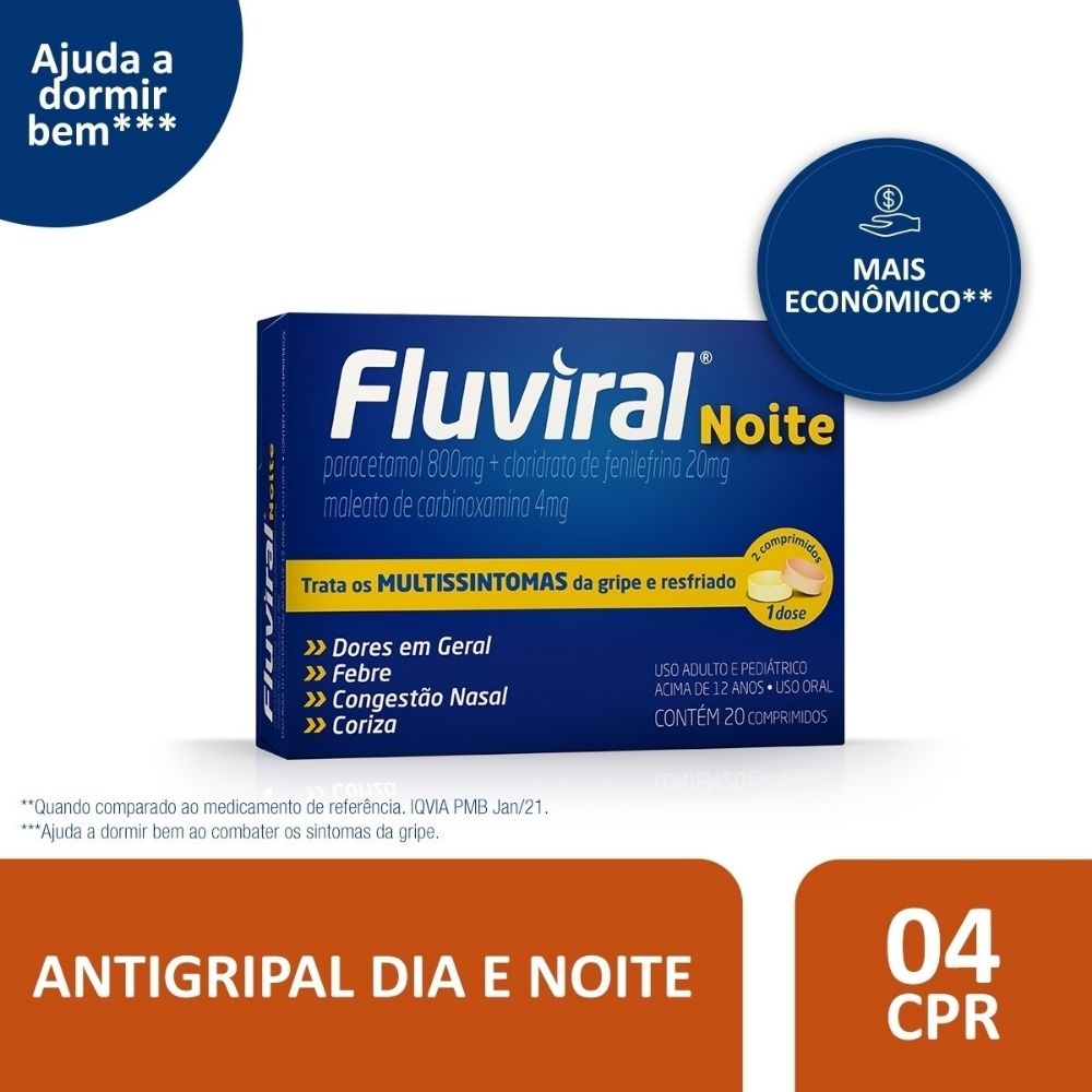 Fluviral Noite 20 Comprimidos