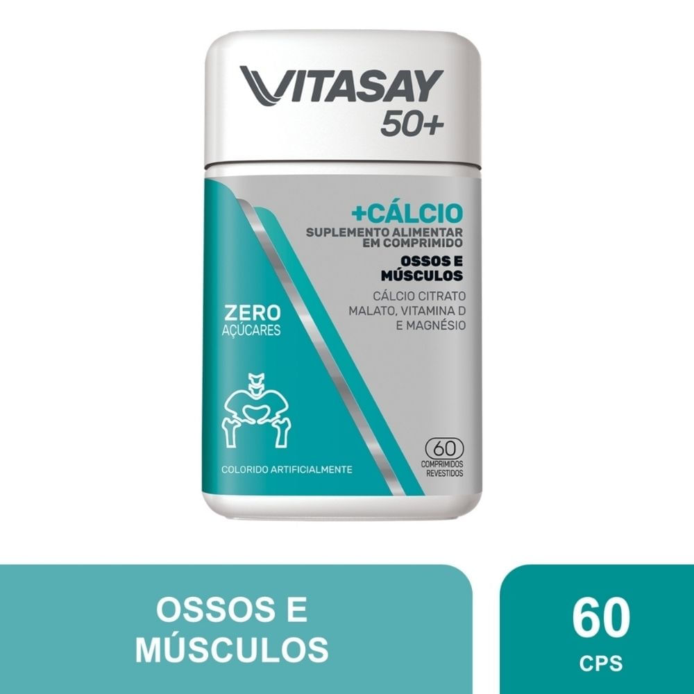 Suplemento Vitam&iacute;nico Vitasay 50+ C&aacute;lcio 60 Comprimidos