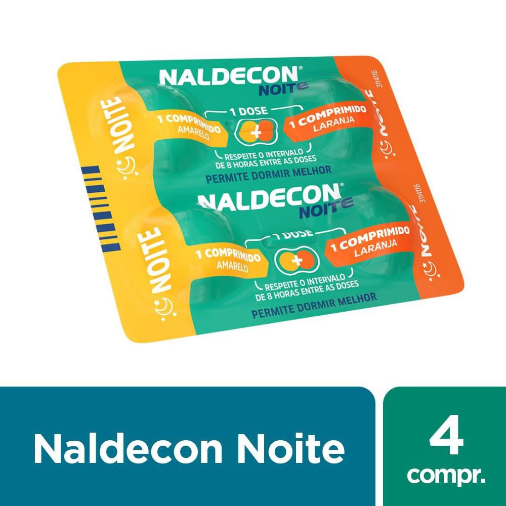 Naldecon Noite Bl&iacute;ster 4 Comprimidos