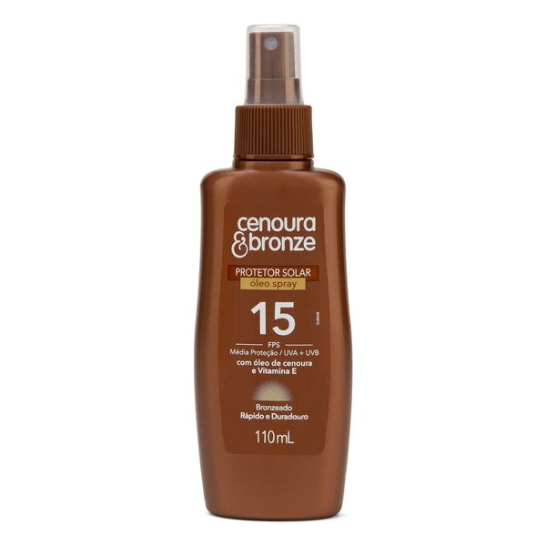 Óleo Protetor Solar Spray Cenoura & Bronze FPS15 110ml