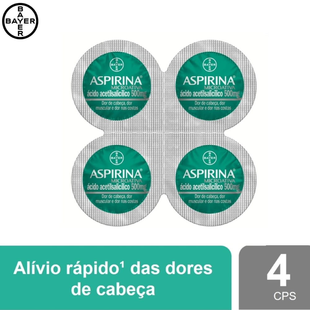 Aspirina MicroAtiva Bayer 4 comprimidos