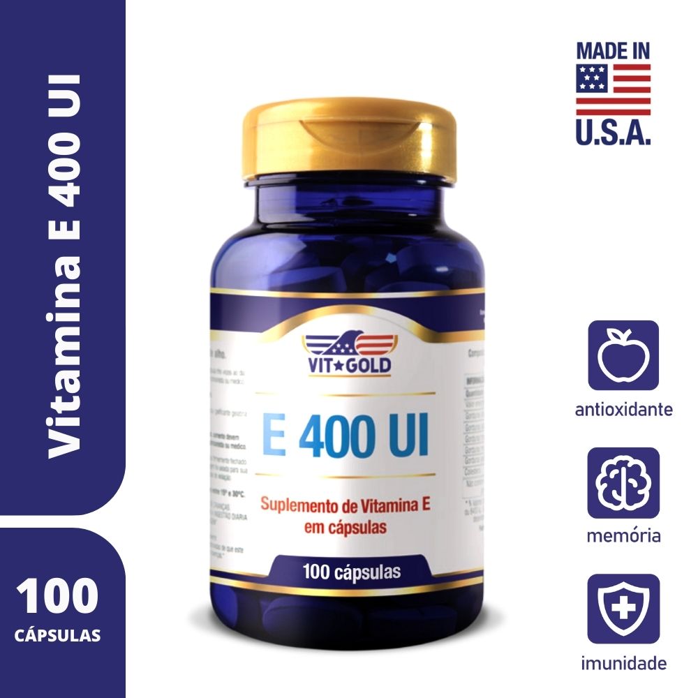 Suplemento Vitamina E 400UI Vitgold 100 C&aacute;psulas