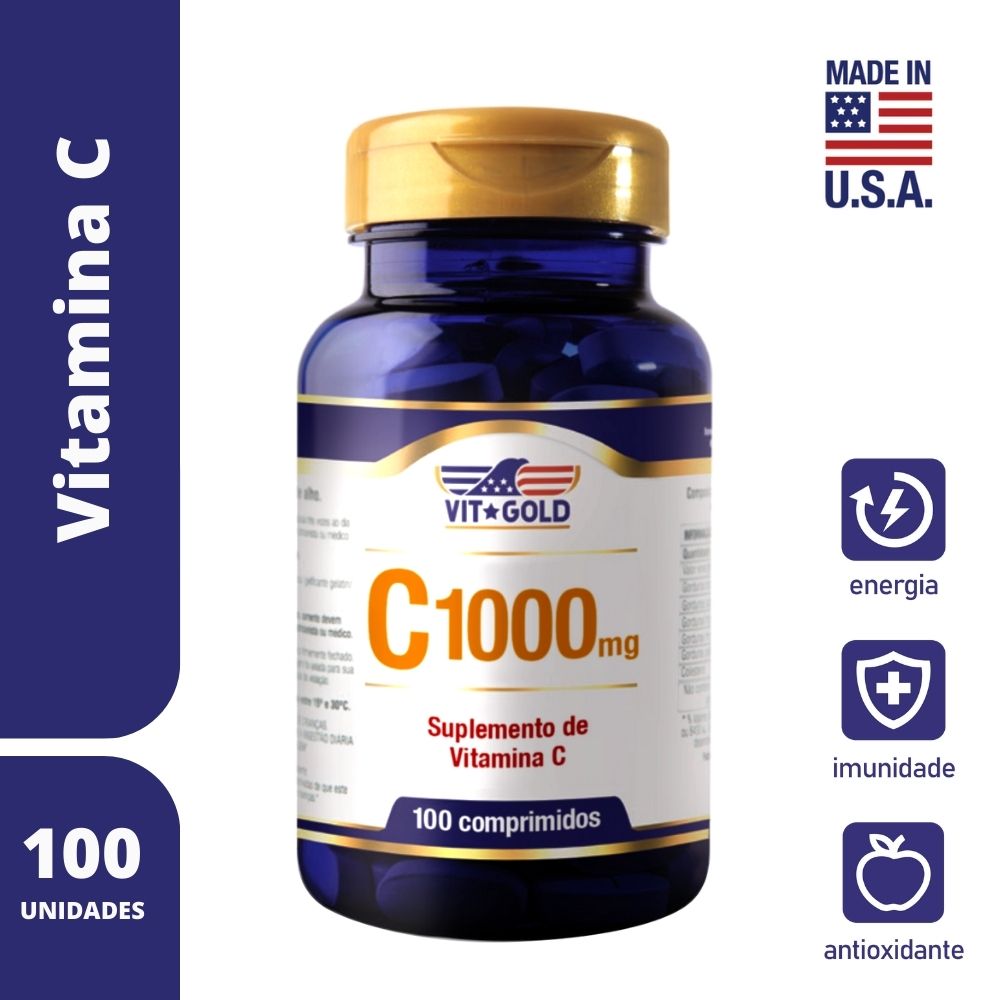 Suplemento Vitam&iacute;nico C 1.000mg Vitgold 100 Comprimidos