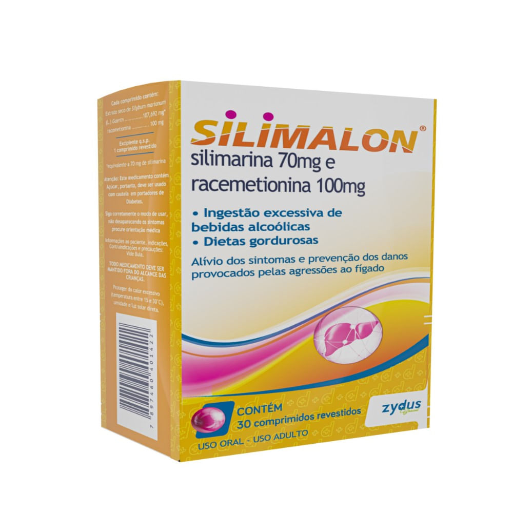 Silimalon 100mg + 70mg 30 Comprimidos Revestidos